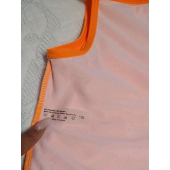 Hot Orange Swimming Shorts Cut Out Tied Up On Waist Swim Shorts XL - Picture 8 of 8